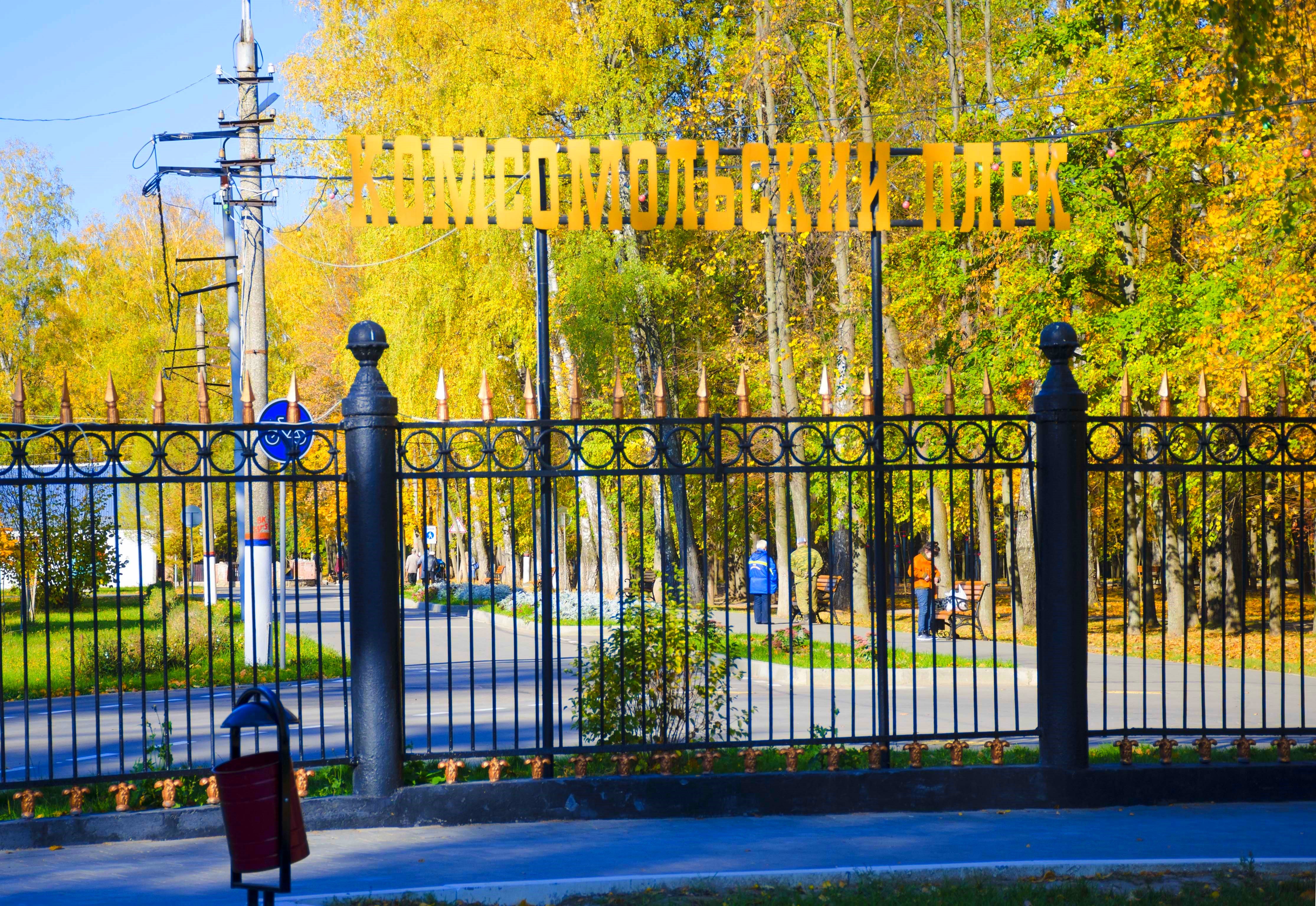 Тула комсомольский. Комсомольский парк Тула. Комсомольский ПКИО Тула. Комсомольский парк ворота Тула. Комсомольский парк фонари Тула.